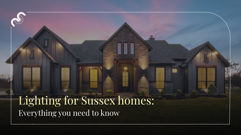 High-end residential house illuminated at sunset