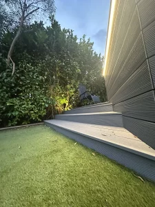 Zoomed-in view of swimming pool lighting