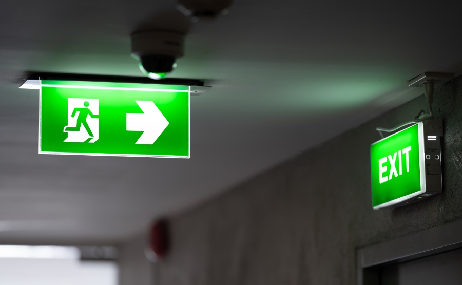 Illuminated emergency exit sign