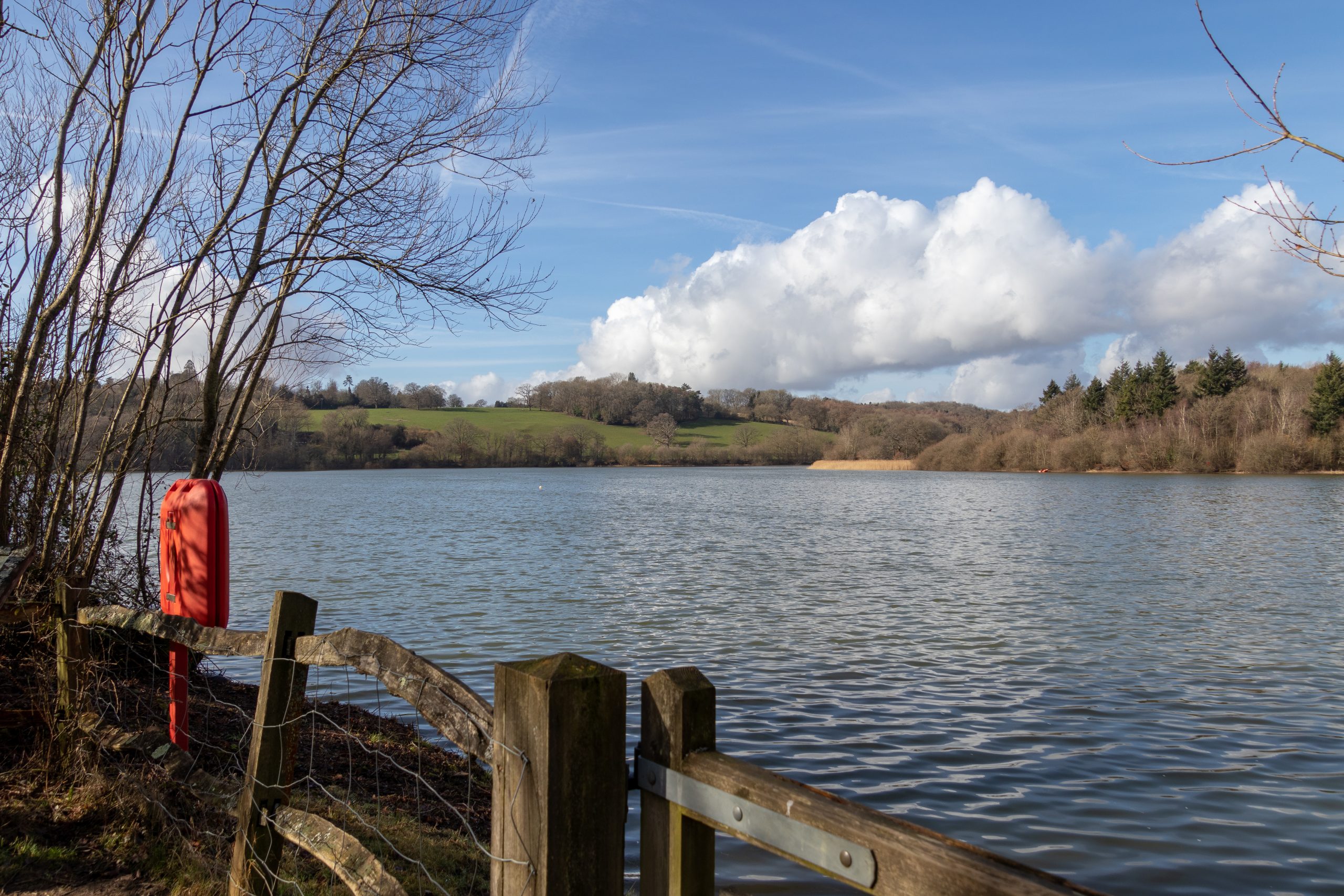 View of Ardingly Reservoir on a sunny winter's day