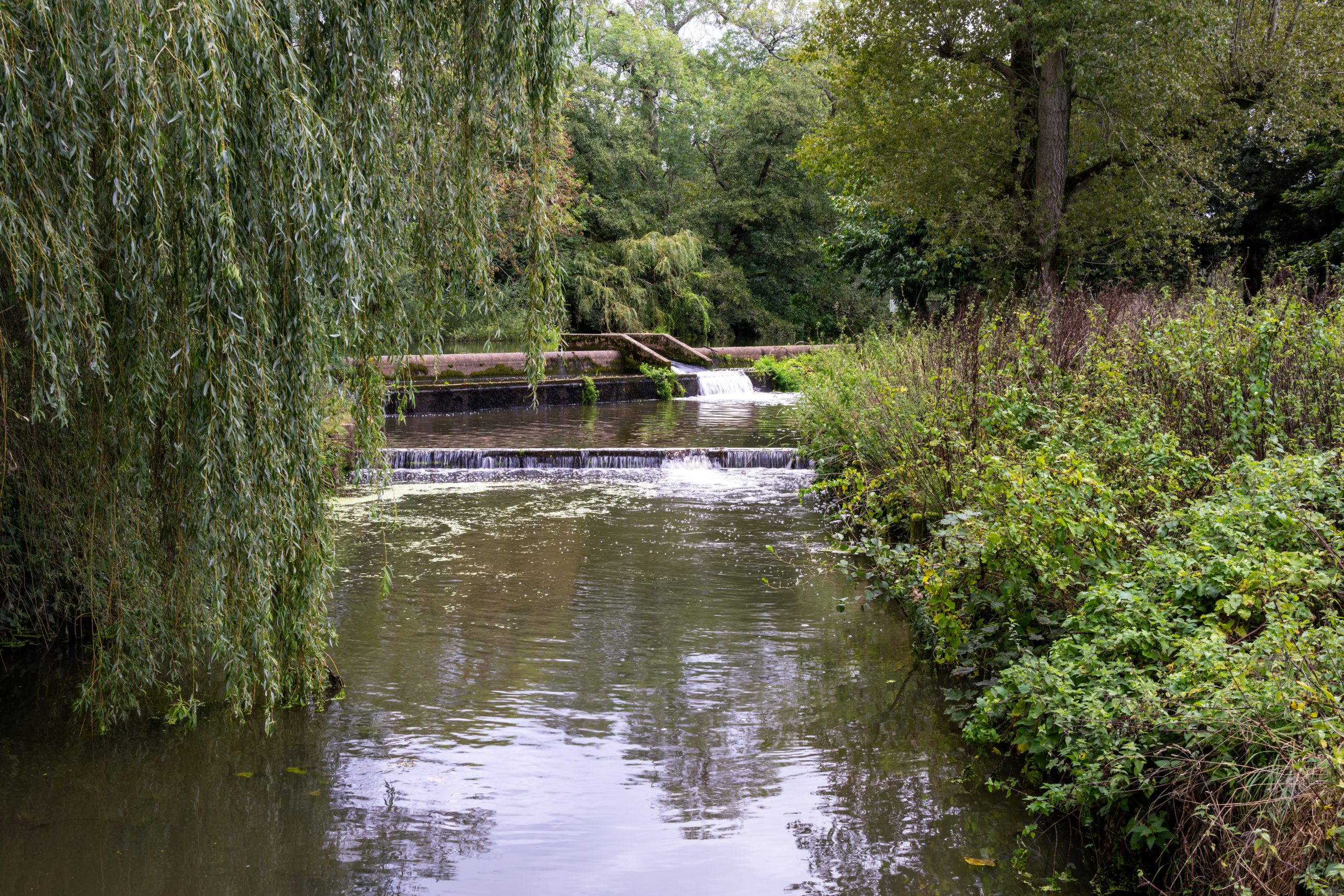 Weir on the Ouse near Barcombe Mills, East Sussex, England
