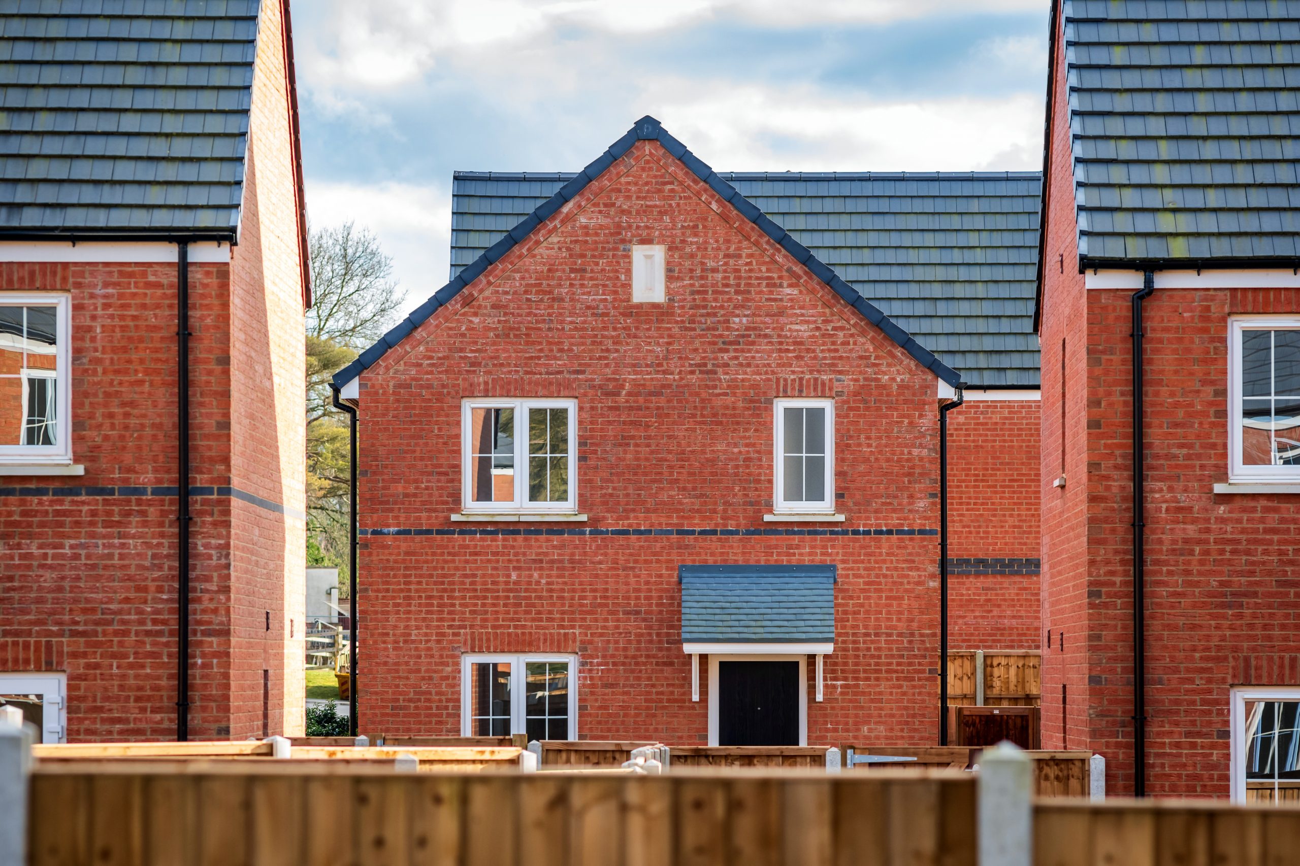 Day view of New Build Development Estate in UK