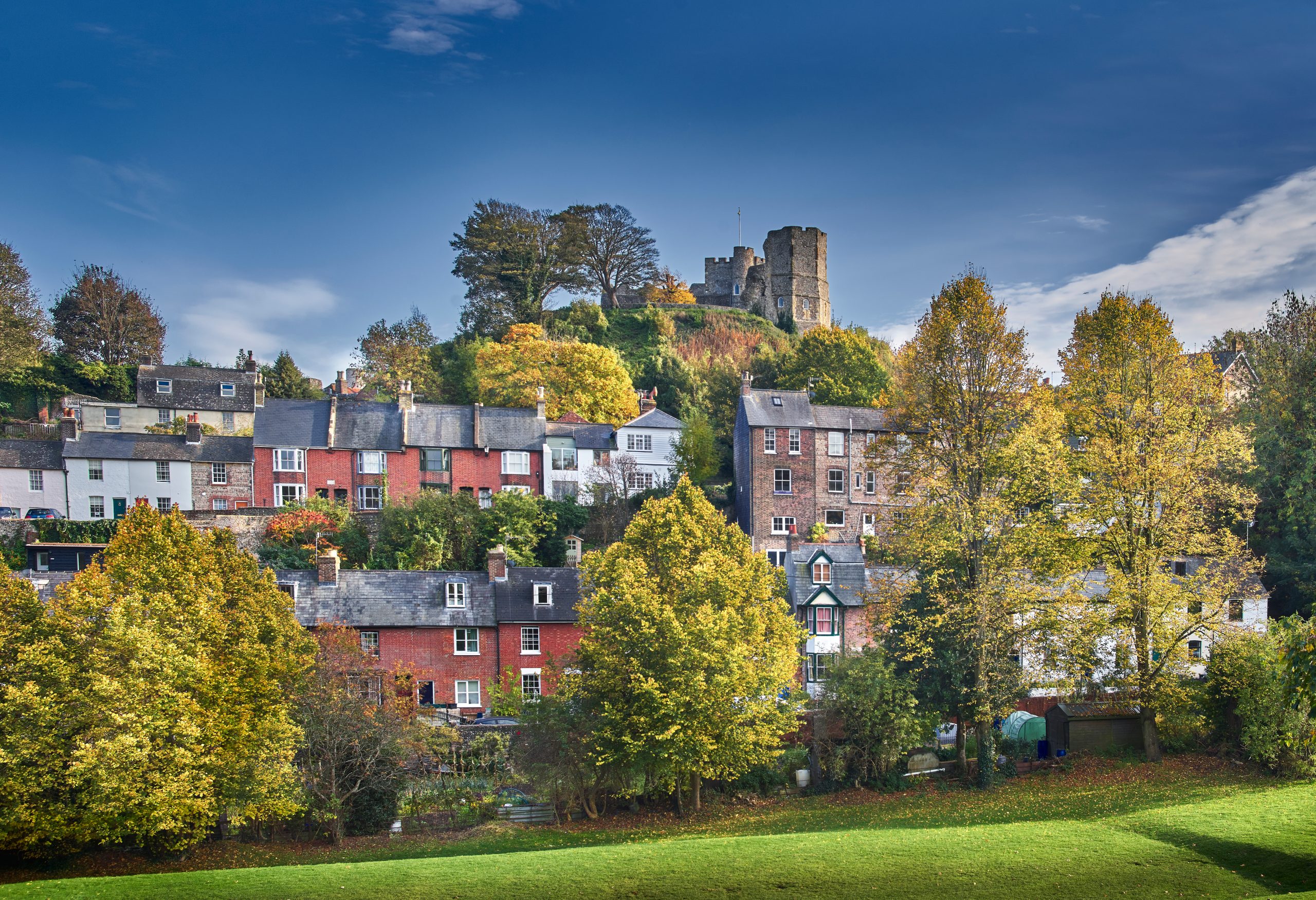 Lewes Castle in autumn