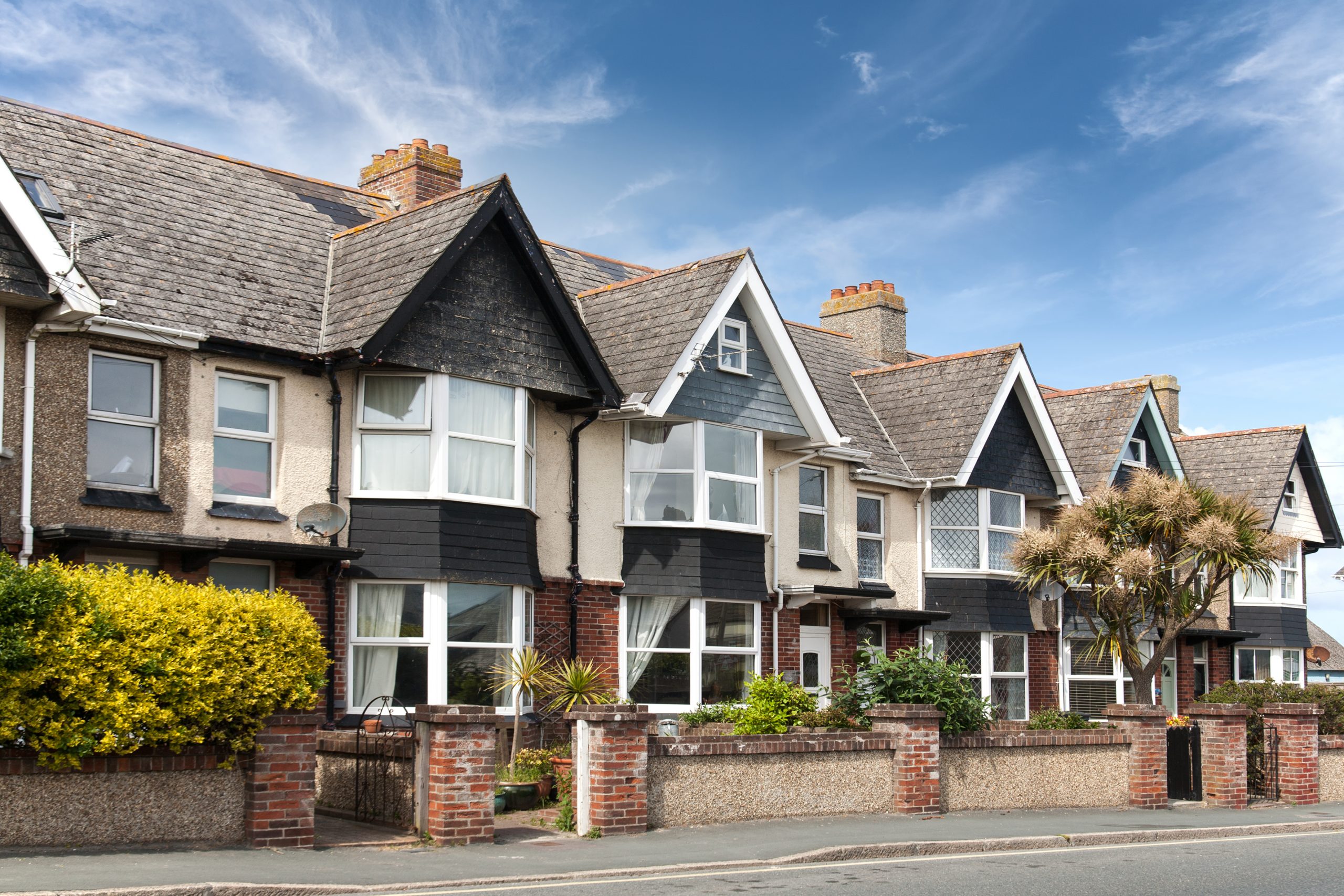 English street of terraced houses