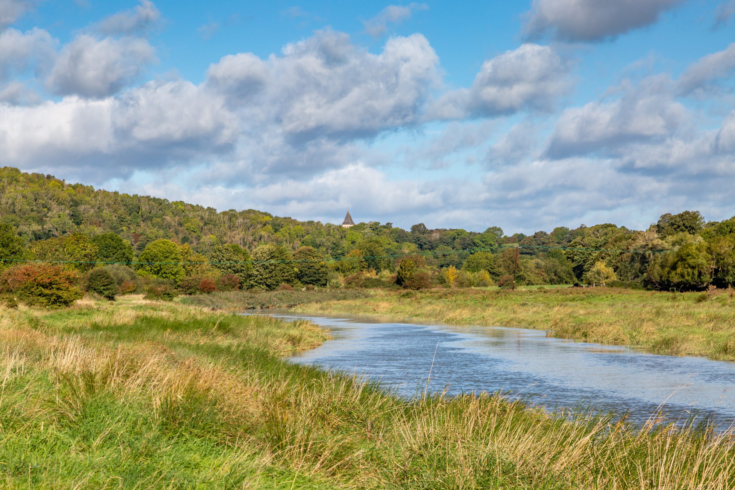 Along the River Ouse near Lewes in Sussex, on a sunny autumn day