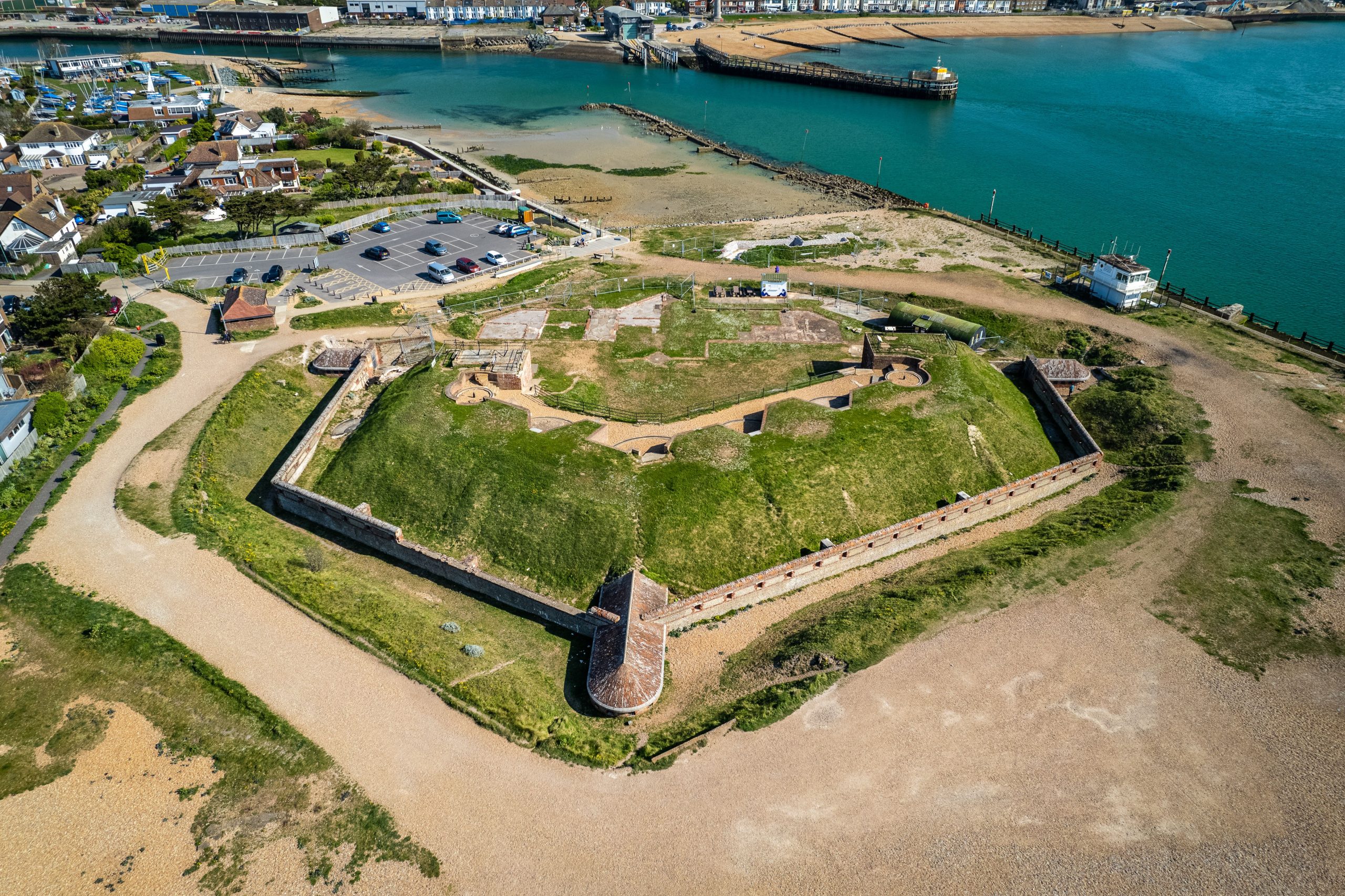 High angle view of a Shoreham Fort in Shoreham-by-Sea