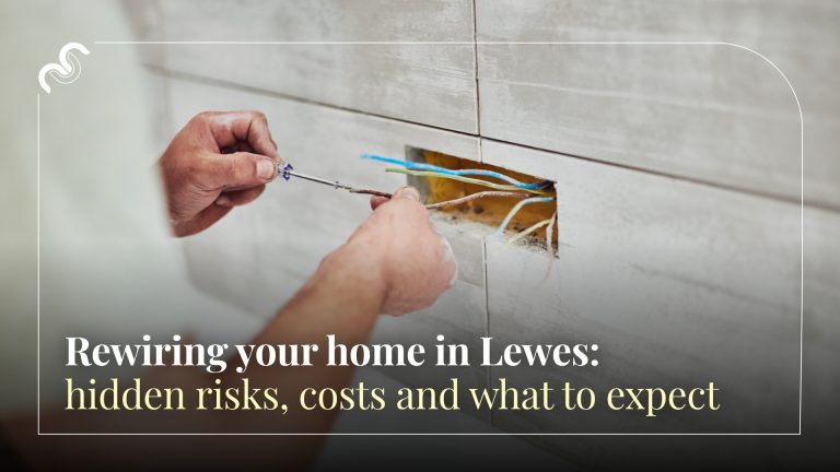 Electrician hands touching and working with cables